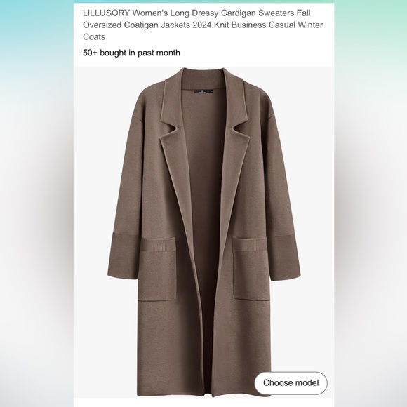 LILLUSORY Duster Cardigan with front pockets, EUC - Picture 3 of 7